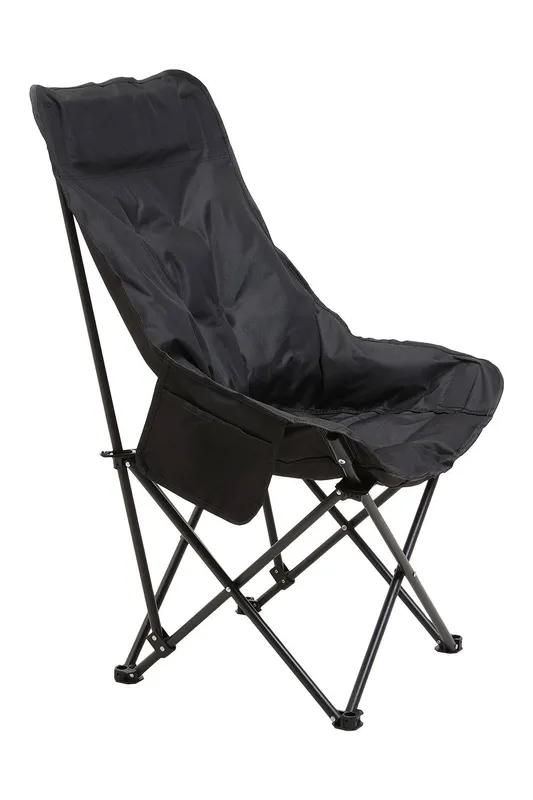 Living and Home Outdoor Portable Folding Camping Chair in Black - Black - Size: One Size