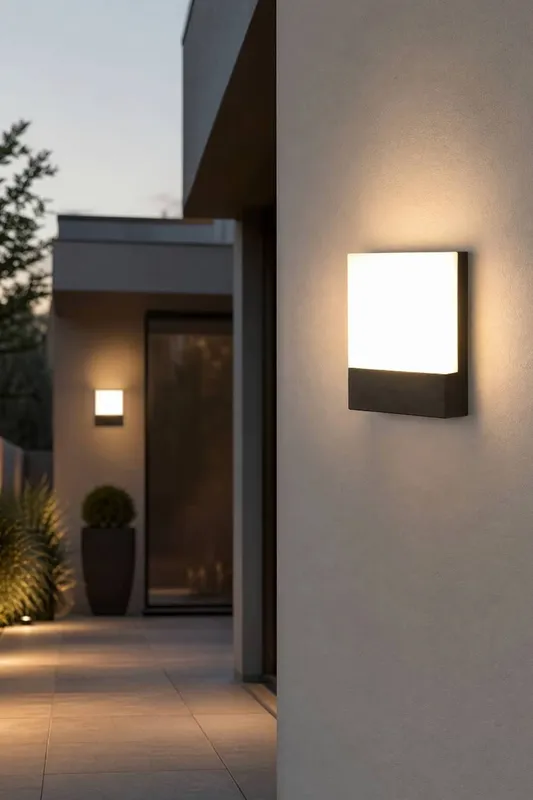 Living and Home Outdoor Waterproof LED Wall Light in Black - Black