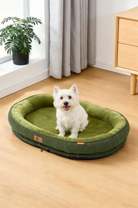 Living and Home Pet Sleeping Bed in Green Size: Medium - Green - Size: M