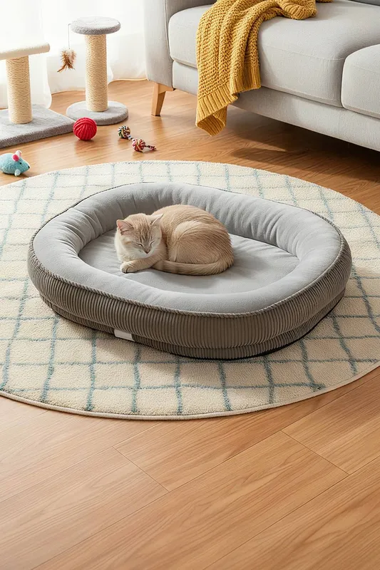 Living and Home Pet Sleeping Bed in Grey Size: Large Grey L female