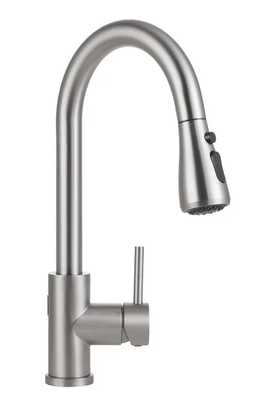 Living and Home Pull-Out Sensor Kitchen Faucet in Silver - Silver