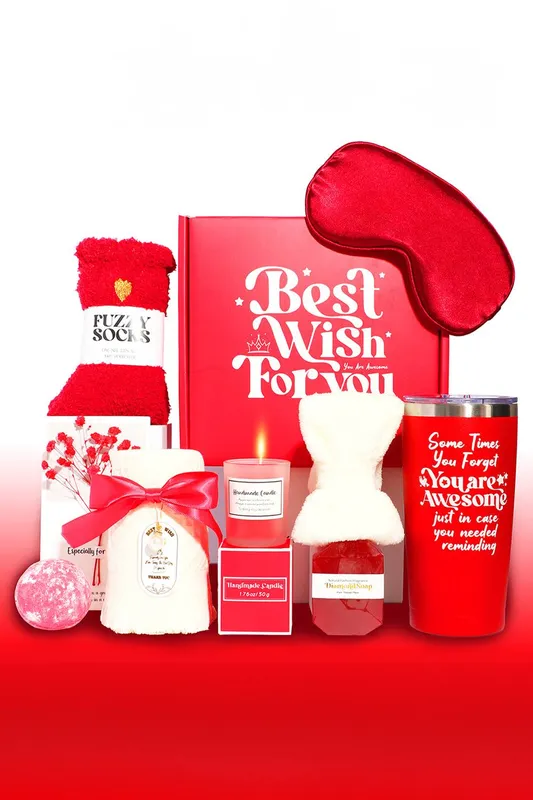 Living and Home Relaxation Spa Bath Gift Set in Red Red