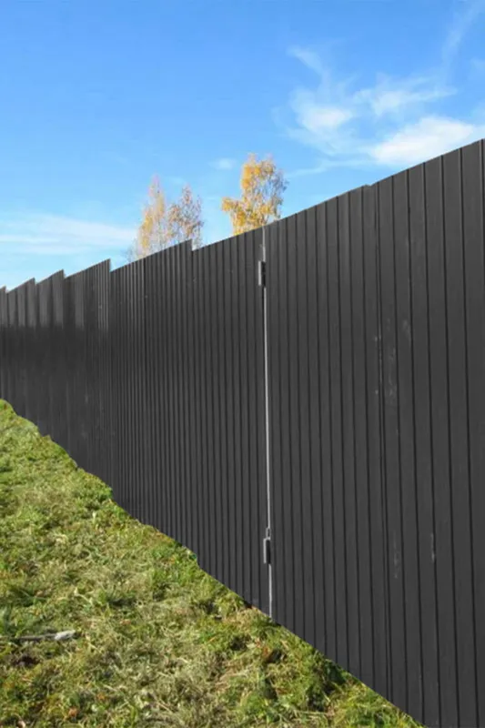 Living and Home Set of 12 Steel Corrugated Panels in Charcoal Charcoal