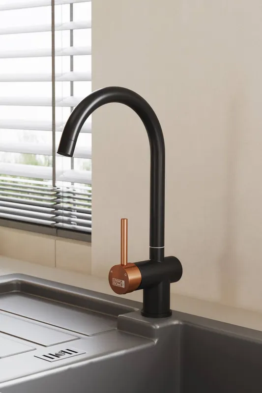 Living and Home Single Handle Kitchen Bar Faucet in Black - Black