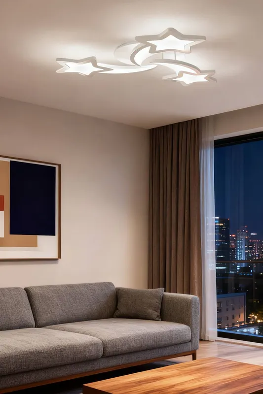 Living and Home Stars 3-Light LED Ceiling Light Cool White - White