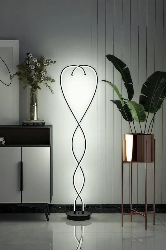 Living and Home Unisex Swirling LED Floor Lamp Multicolor female