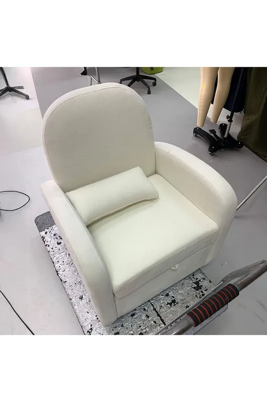 Living and Home Swivel Chenille Upholstered Single Sofa Armchair in Beige Beige