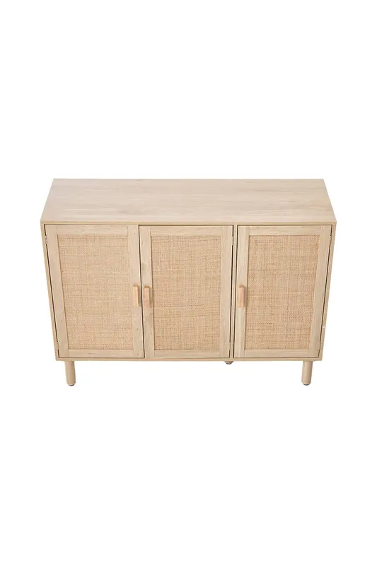 Living and Home Three-Door Wooden Sideboard in Light Oak - Light Oak