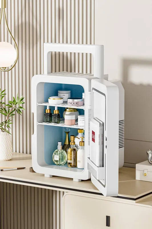 Living and Home 10L Dual-Use Mini Refrigerator Fridge Portable Cooler Warmer in White - White