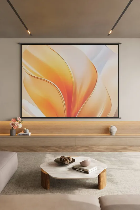 Living and Home Unisex 120" Portable 4:3 Projector Screen in White White One Size female