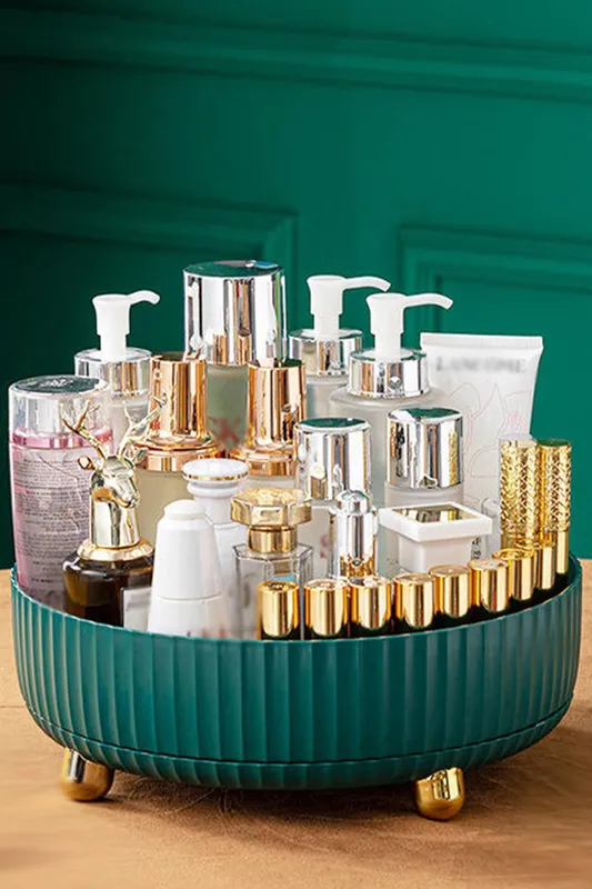 Living and Home 22CM Spinning Skincare Cosmetic Organizer All-purpose Turntable-style Material Storage in Green - Green