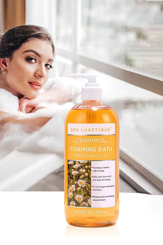 Living and Home 25.5 oz Chamomile Foaming Bath in Orange - Orange