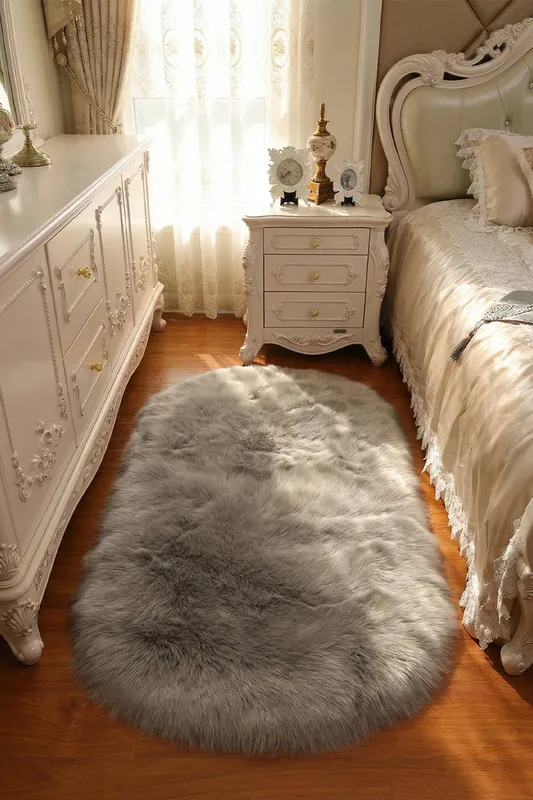Living and Home 60Cm x 90Cm Soft Shag Grey Rug - Grey - Size: 60cm x 90cm