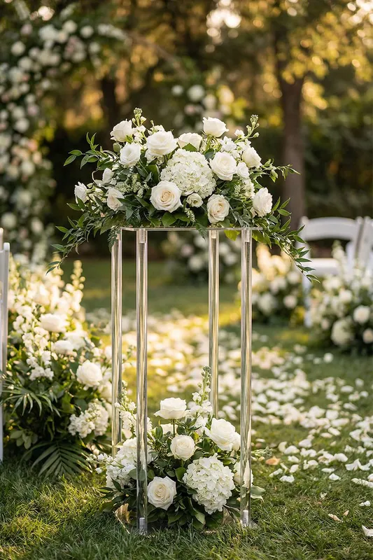Living and Home Acrylic Wedding Center Flower Rack in Clear Clear