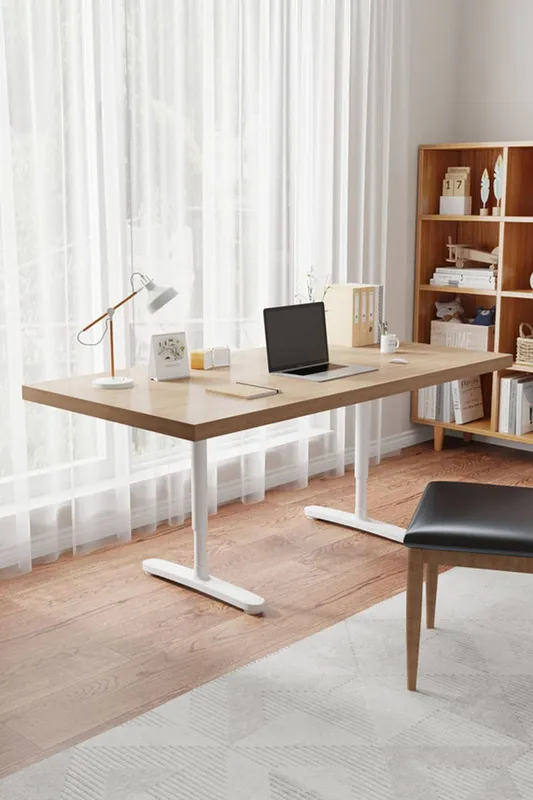 Living and Home Adjustable Height Table Underframe in White White
