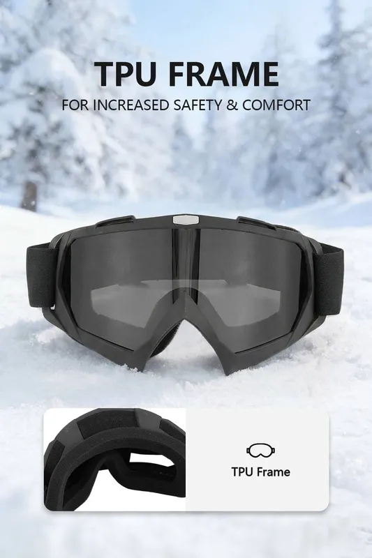 Living and Home Adjustable Outdoor Goggles - Polycarbonate Grey Lens - Grey