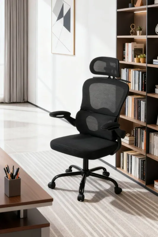 Living and Home Black Office Chair for Home & Office - Black