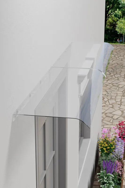 Living and Home Clear Arch Door Window Canopy Awning Shelter Size: X - Clear