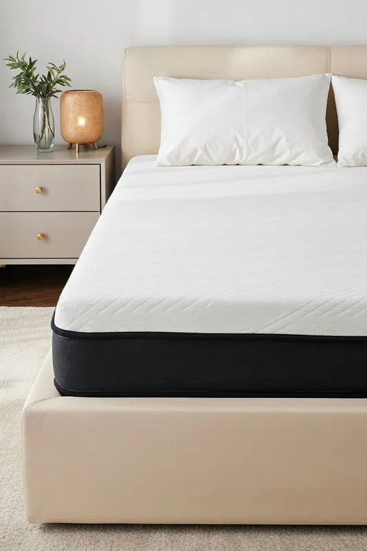 Living and Home Cooling Gel Memory Foam Mattress in White Size: Single - White - Size: Single
