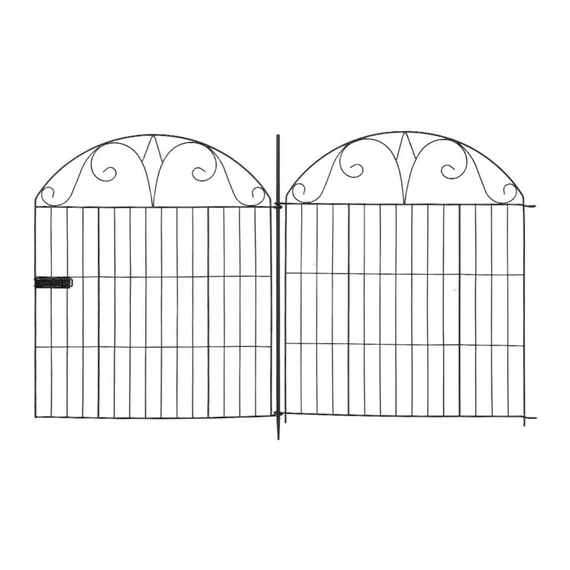 Living and Home Decorative Garden Fences with Gate in Black - Black