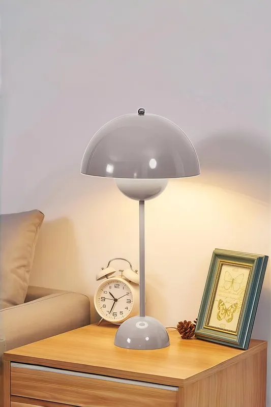 Living and Home Dimmable Acrylic Lampshade Table Lamp in Off-White Off-White
