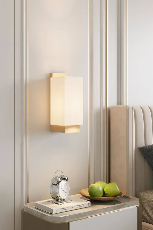 Living and Home Unisex Elegant Wall Lamp w/ Glass Shade in White White One Size female