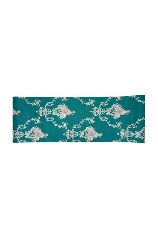 Living and Home European Style Clustered Blooms Wallpaper with Curly Grass Pattern in Dark Green Dark Green