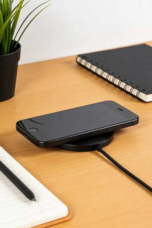 Living and Home Magnetic Wireless Charger in Black - Black