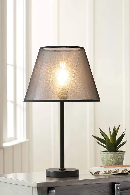 Living and Home Unisex Modern Bedside Lamp Table Lamp in Black Black female