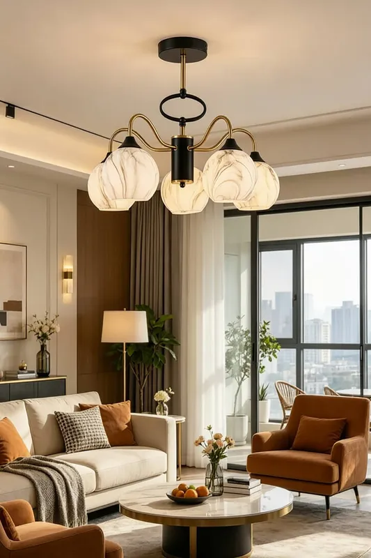 Living and Home Modern Ceiling Light in Gold - Gold