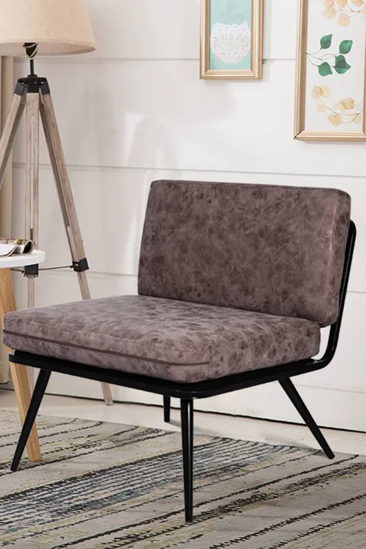 Living and Home Unisex Modern Leather Lounge Chair in Brown Brown female
