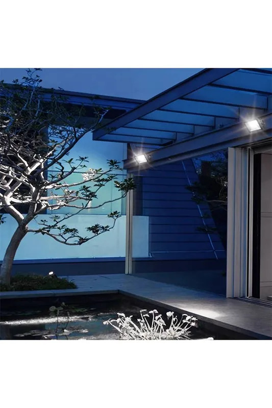 Living and Home Motion Sensor Outdoor LED Floodlight in Black Black