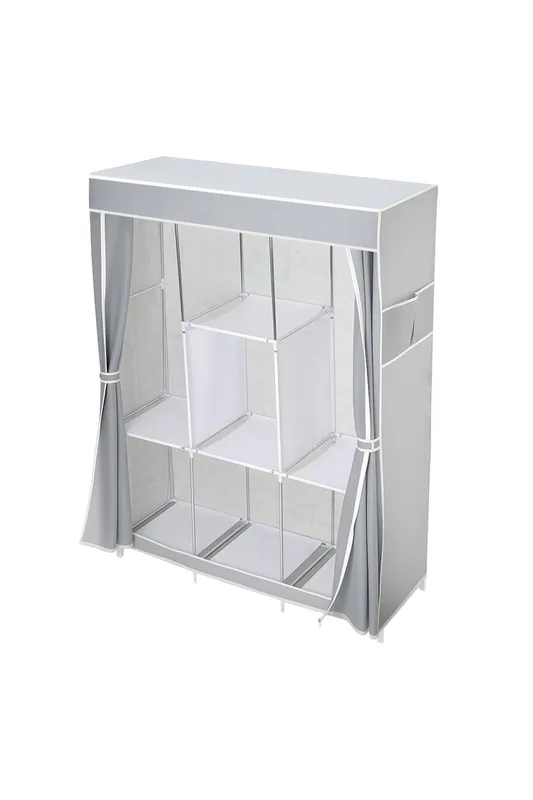 Living and Home Portable Wardrobe with Non-Woven Fabric Cover in Grey - Grey - Size: One Size