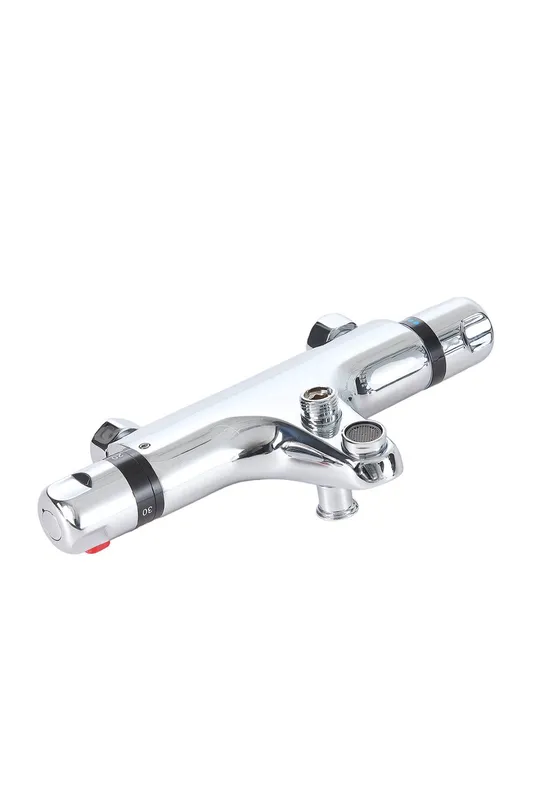 Living and Home Wall-mounted Thermostatic Shower Mixer in Silver - Silver