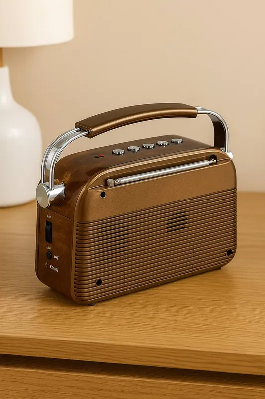 Living and Home Vintage Style FM/SW/AM 3-Band Radio USB/TF Card Music Player in Brown Brown