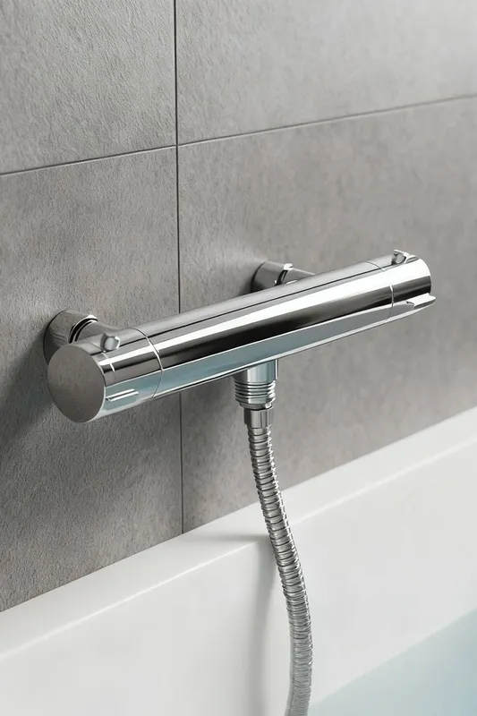 Living and Home Wall-mounted Thermostatic Shower Mixer in Silver - Silver