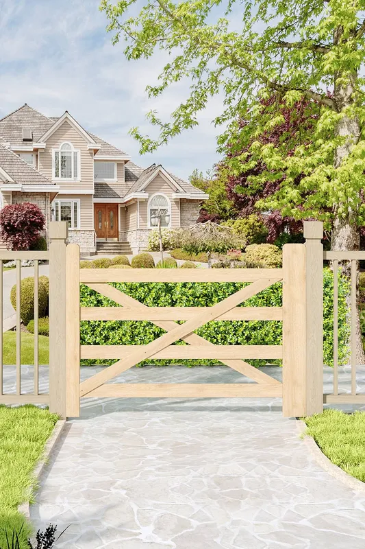 Living and Home Unisex Wooden Garden Gate w/ Door Latch in Yellow Size: A Yellow A female