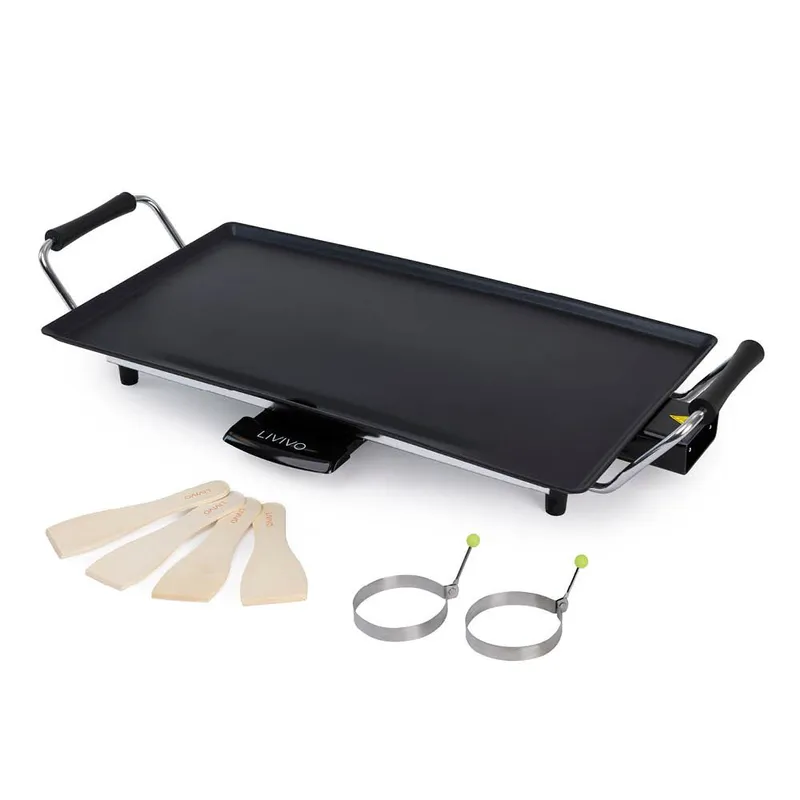 Livivo Electric Teppanyaki Grill, 1800W - Extra Large in True Black True Black