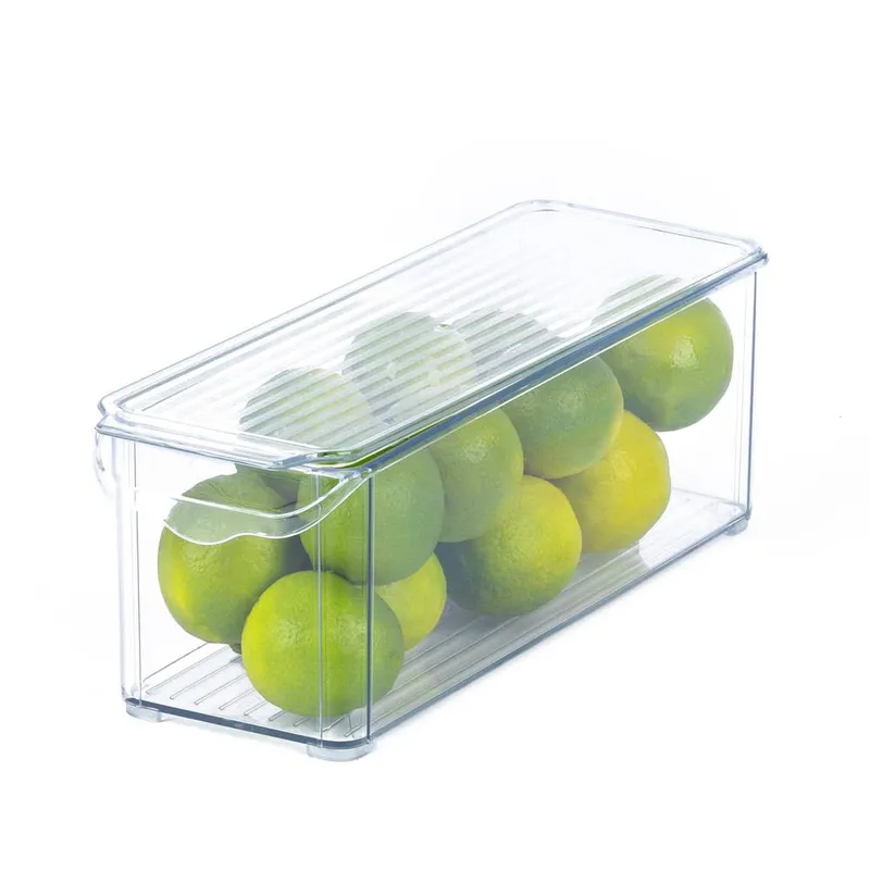 Livivo Unisex Medium-Sized Clear Fridge Storage Organisers - Set of 2 Clear female