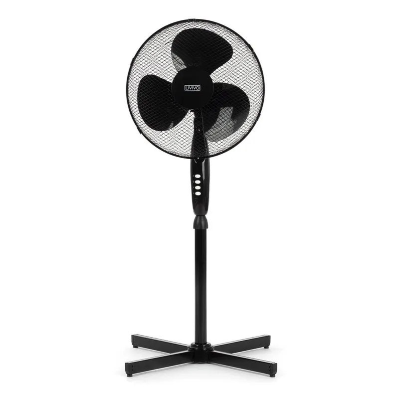 Livivo Pedestal Standing Floor Fan in Black - Black - Size: One Size