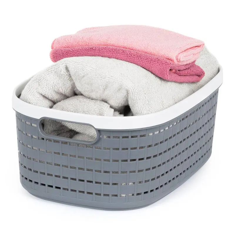 Livivo Plastic Cleaning Storage Basket in Grey Size: Small Grey S