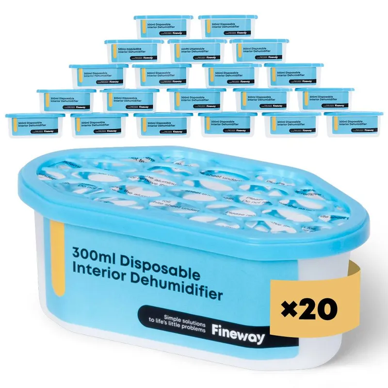 Livivo Unisex 300ml Interior Dehumidifiers 20 Pack Moisture Absorber Tubs for Home in Blue Blue 20 Pack female