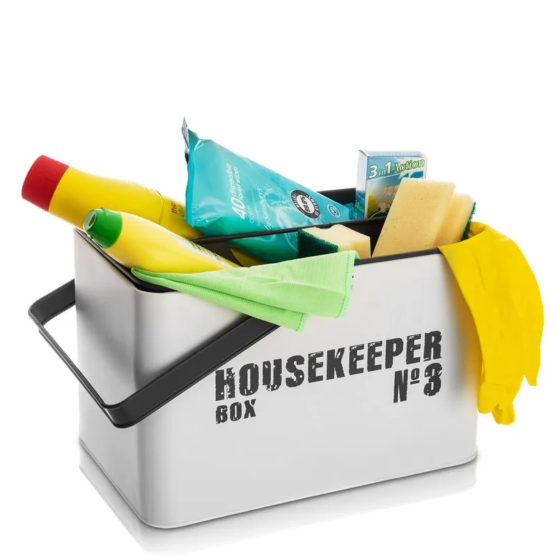Livivo Unisex Housekeeping Storage Box & Cleaning Caddy in White White One Size female