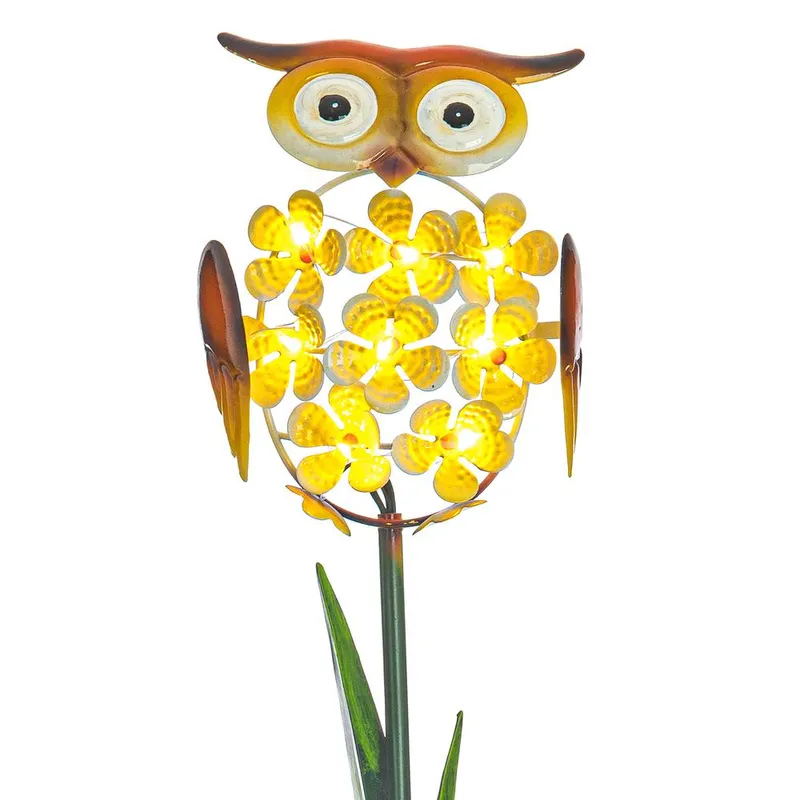 Livivo Unisex Owl-shaped LED Solar Garden Light in Yellow Yellow female