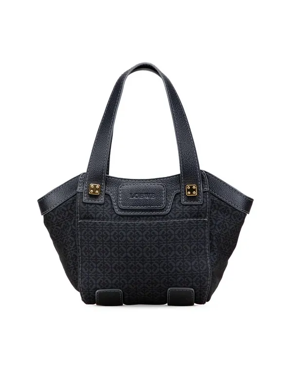Loewe Women's Preloved Anagram Canvas Tote in Black Black female