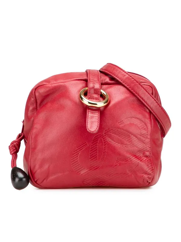 Loewe Women's Preloved Leather Anagram Crossbody in Red Red female