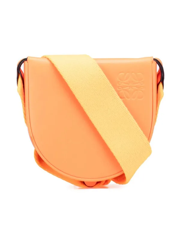Loewe Women's Preloved Small Soft Calfskin Heel Pouch in Orange - Orange