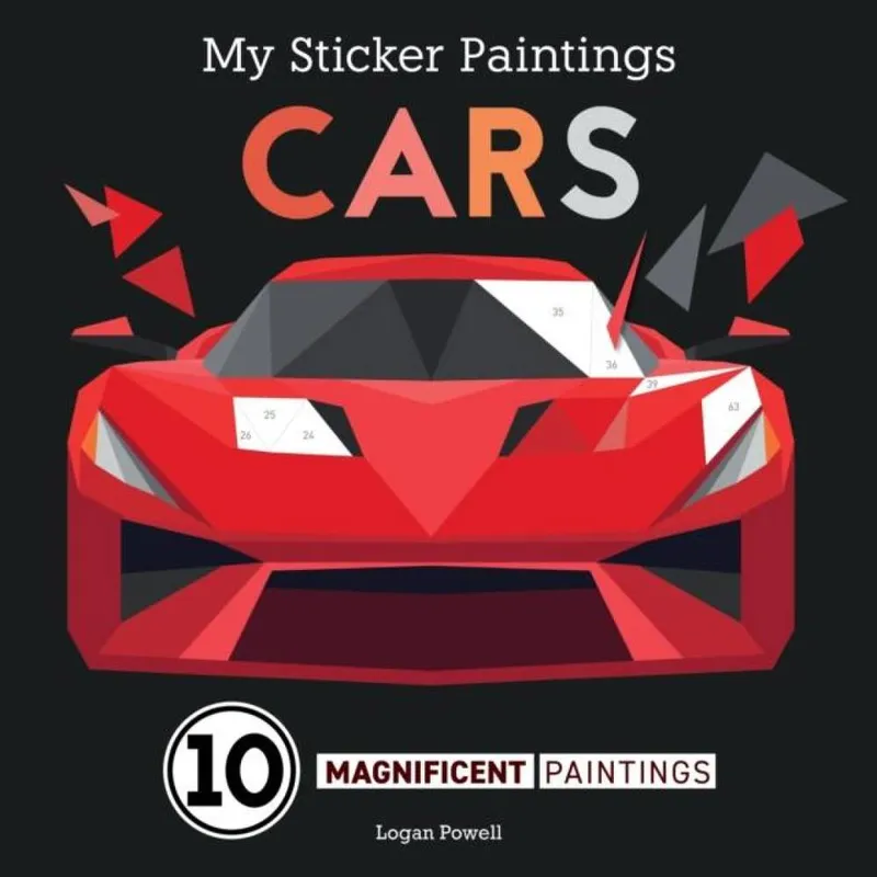 Logan Powell My Sticker Paintings: Cars Paperback Book Multicolor