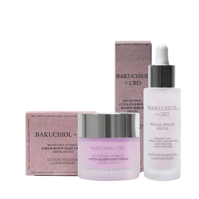 London Botanical Laboratories Bakuchiol Gift Set ( Serum + Moisturiser ) in Purple Purple