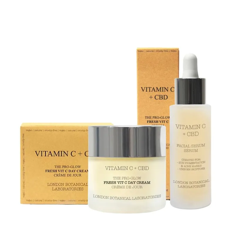 London Botanical Laboratories Cbd Vitamin C Anti-Aging Face Set Thc Free in White - White